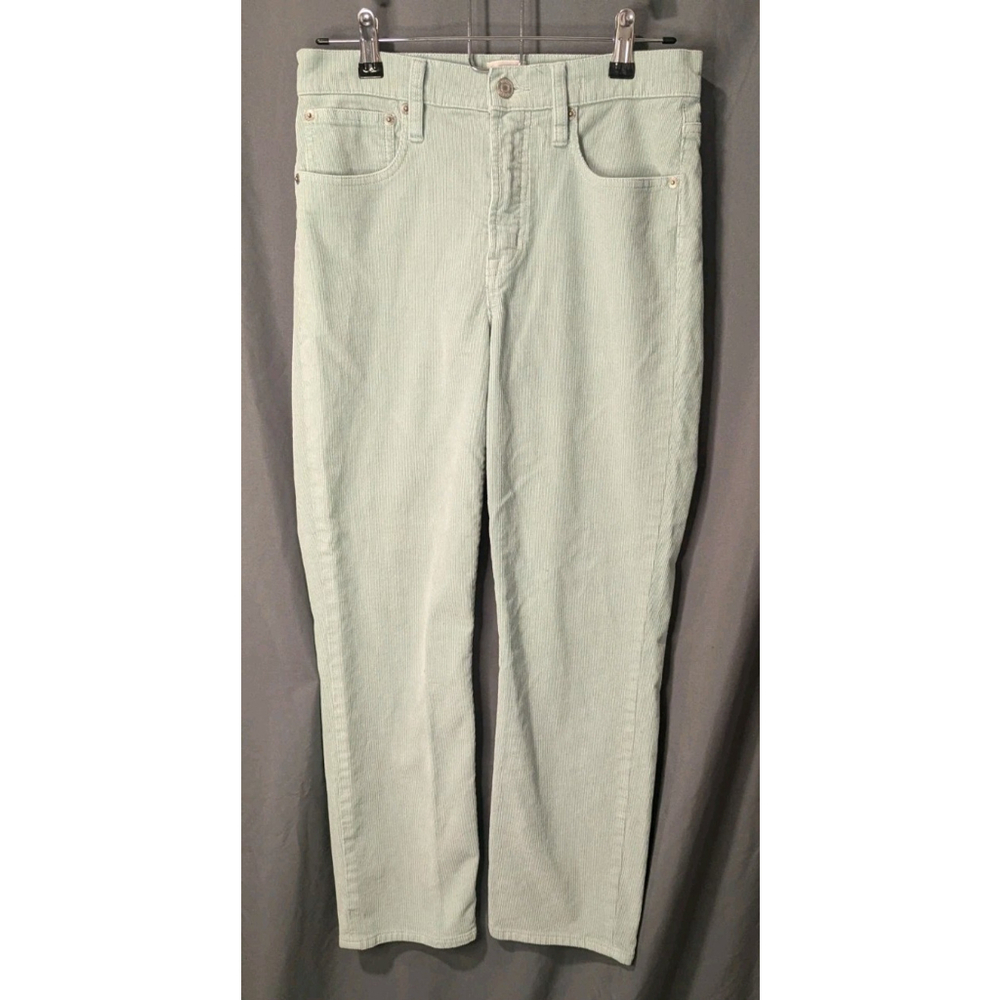J Crew Woman's Size 27 Green Corduroy Vintage Slim Straight Pants
